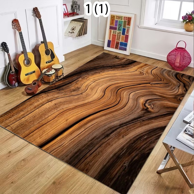 Commercial Kitchen Non Slip Flooring - Ковер с натуральной текстурой дерева, коричневый,