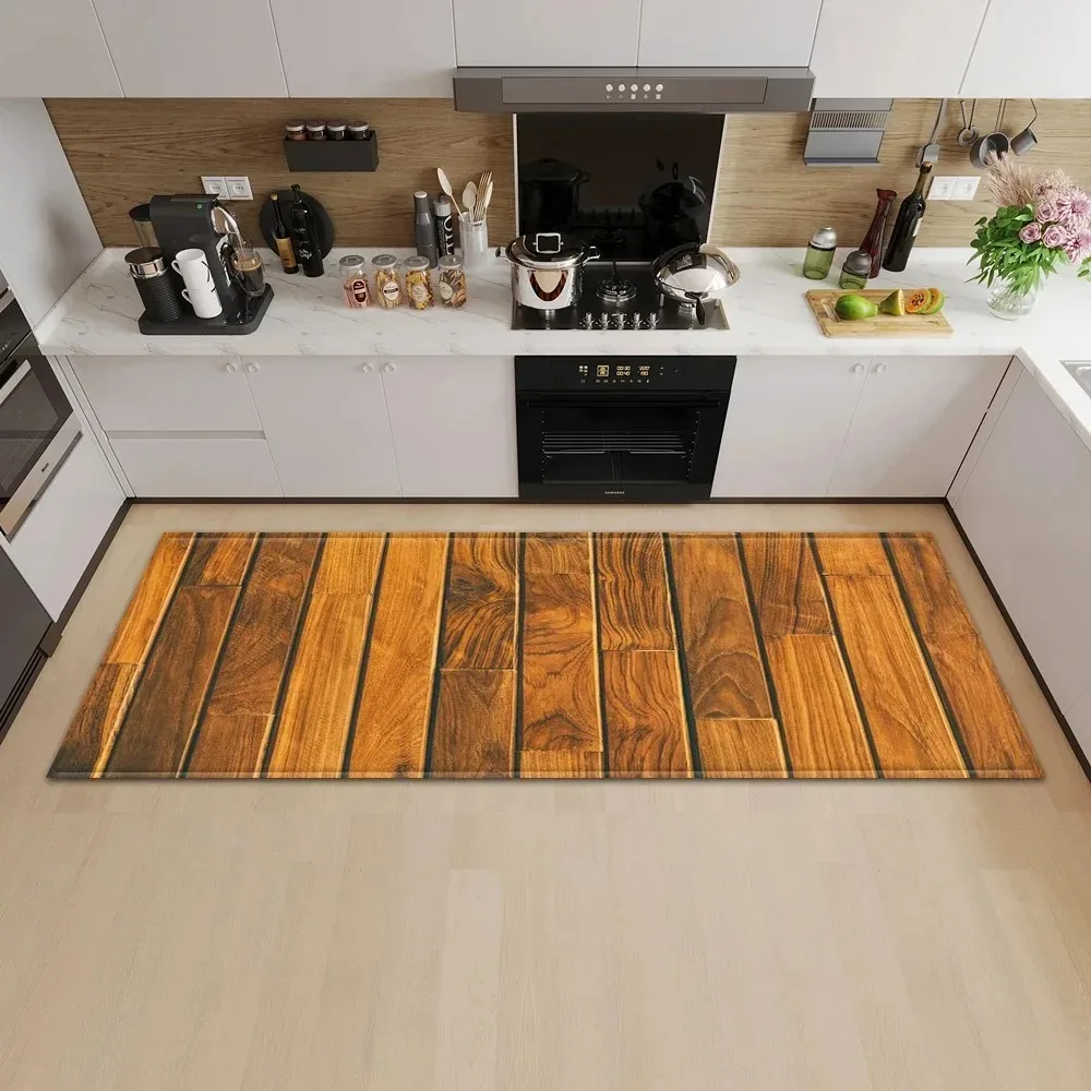 Commercial Kitchen Mats Anti Fatigue - Классический коврик с принтом под дерево,