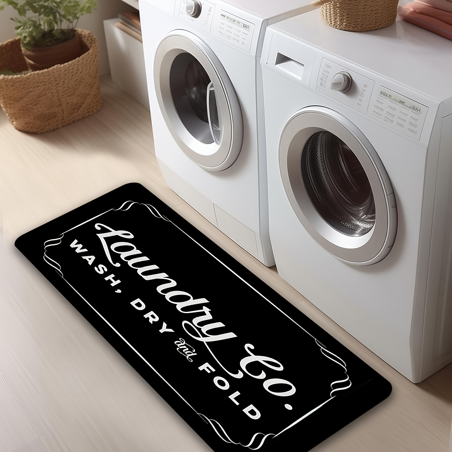 Commercial Kitchen Quotes - Винтажный коврик-дорожка с принтом «Border Laundry