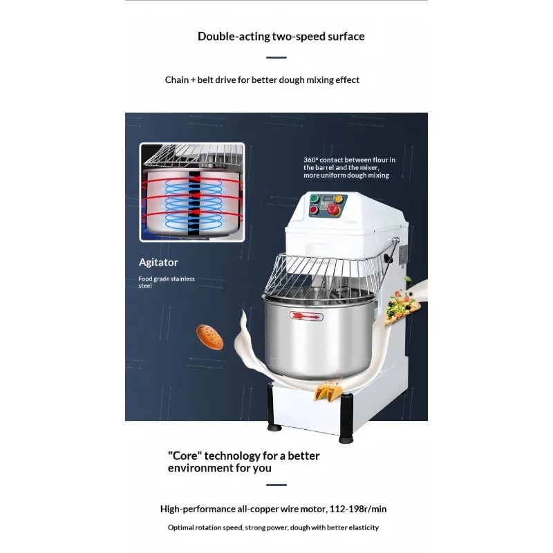 Промышленный спиральный тестом – обзор и цена Dough Mixer Machine